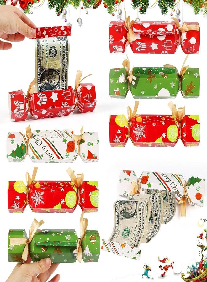 Piuaeue 8 Pcs Christmas Surprise Money Pull Pouch Christmas Money Box for Cash Gift Pull Xmas Cash Holder for Cash for Kid Adult with 80 Pcs Transparent Bags Creative Way to Give Dollar Gift - Image 1